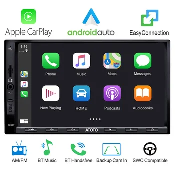ATOTO SA102 Autoradio a Linux-Dash 2 Din-7 inch Digitális Média autórádió CarPlay Android Auto Vevő Bluetooth Multimédia