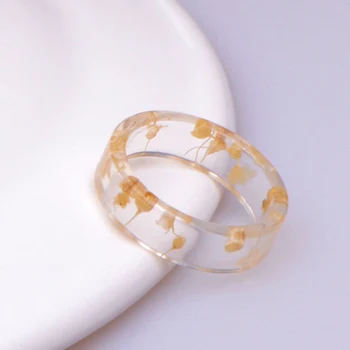 Édes Gyanta Gyűrűk Nők DIY Szárított Virágok Epoxi Gyűrűs, Átlátszó Gyanta Gyűrű Parti Ékszer Romantikus Ajándékok