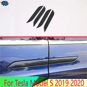 A Tesla Model S 2019 2020 Autó Tartozékok Szénszálas Stílus Kilincs Fedezze Trim Fröccsöntés