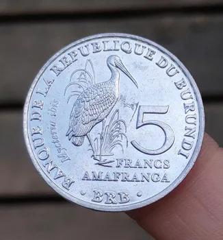 Burundi 5 frankot 26mm Afrika Érmék Régi Eredeti Ritka Érme, Emlékérme Kiadás 100% Valódi Véletlen Év