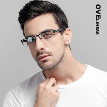 fél fém férfi szemüveg keret, szemüveg keret, a férfiak optikai receptet Rövidlátás tiszta szemüveg Négyzet Szemüveg szemüveg 2021