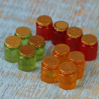 3pcs babaház Mini Szimuláció lekváros üveget honey pot 1/12 Mini Babaház Otthon Dekoráció Kiegészítők Mini Játékok