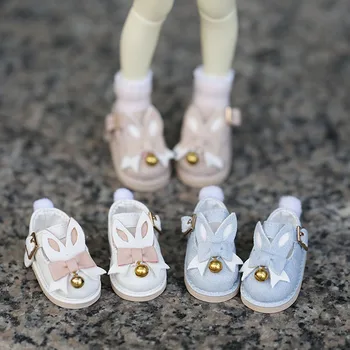 BJD baba cipő alkalmas 1-6 méret YOSD női baba SD kis cipő rajzfilm bőr aranyos rabbit bőr cipő, baba kiegészítők