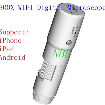 800X WIFI Digitális Mikroszkóp 8*LED-25X-800X Vezeték nélküli Biológiai Mikroszkóp IOS/Android Nagyító 640*480 Pixel Loupes