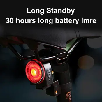 Okos hátsó Lámpa USB Töltés LED Figyelmeztetés hátsó Lámpa Országúti Kerékpár lopásgátló Riasztó, Zár, Önműködő Fék Kerékpár Hátsólámpa MTB Lámpa