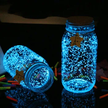 DIY Világító Világító Kavics Noctilucent Homok Romantikus Ég Kék akvárium, Akvárium Fluoreszcens Részecskék New Year Party Dekoráció