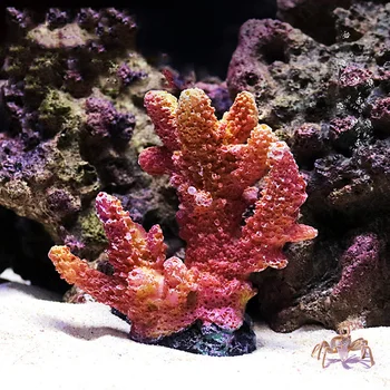 1DB Szimuláció Gyanta Korallzátony Mini Orange Mesterséges Növény Akvárium Dísz akvárium Dekoráció