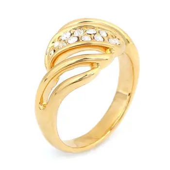 Arany Színű, Nők, Férfiak, Esküvői Gyűrű, Trendi Eljegyzési Gyűrű Kristály Gyűrű Ékszer