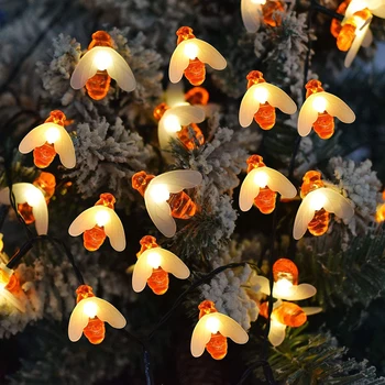 Méh LED String Fények 10leds 20leds 30leds 40leds Kültéri Vízálló Kert LED String Fények Ünnep a Karácsony, Új Év