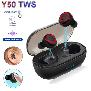 Y50 TWS Vezeték nélküli Fejhallgató V5.0 Bluetooth Fülhallgató fejhallgató Sport Vízálló Sztereó Fülhallgató, Headset bluetooth fülhallgató