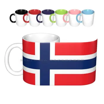 Zászló, Norvégia Kerámia Bögre Kávés Csésze Tej, Tea Bögre Zászló, Norvégia Norvégia Kreatív Trend Vintage Ajándék Üveg-Kupa