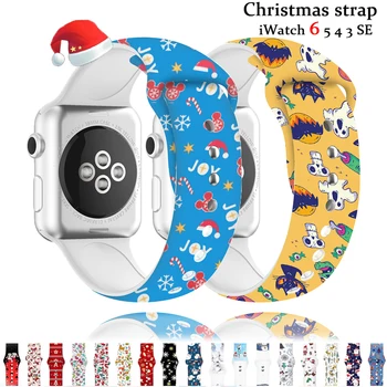 Karácsonyi heveder Apple nézni zenekar serie 7, 41 mm-es 45mm Szilikon öv watchband Sport karkötő iWatch 6 5 4 3 SE 44/40/42mm 38mm