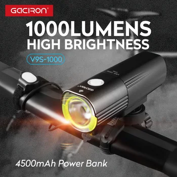 Gaciron Kerékpár Lámpa USB Újratölthető LED 1000Lumens 4500mAh Kerékpár Lámpa Kerékpár Első Lámpa, Fényszóró Zseblámpa Power Bank