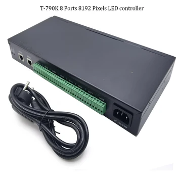 T-790K LED Pixel Vezérlő PC-On-Line Pixel, Színes Vezérlő 8 Port 8192 Képpont WS2811 WS2801 WS2812 SK6812 LED szalag