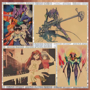 EVA Anime Poszter Neon Genesis Evangelion Régi Plakátok Retro нового века евангелист صور بنات سكس Wall Art Dekor Festés