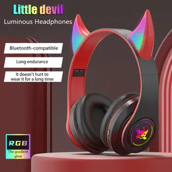 1DB LED Macska Fülét zajszűrő Fejhallgató Bluetooth-kompatibilis 5.0 Gyerekek Gaming Headset Támogatás TF Kártyával 3,5 mm-es Csatlakozó Mikrofon