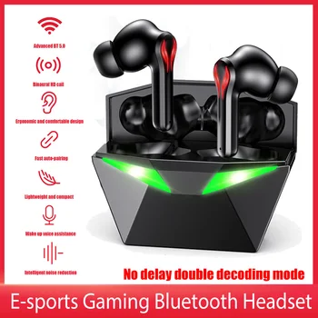 Új TWS Vezeték nélküli Fülhallgató segítségével Felelős az Esetben Bluetooth 5.0 Kettős Mód Sztereó Hang Gaming Headset a Telefon Alacsony késleltetésű lotus