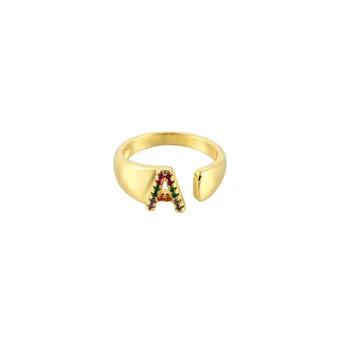 az előzetes jelentések levelet ábécé gyűrű, arany cz diy A-Z-ig 26 gyűrűk Kreatív családi levelek, gyűrűk, ékszerek, kiegészítők nő férfi