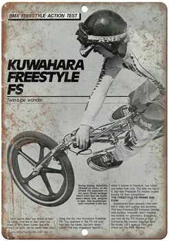 Kuwahara Freestyle BMX Mag Retro adóazonosító jele, nosztalgikus, dísz, fém, poszter, garázs, art deco bár kávéház