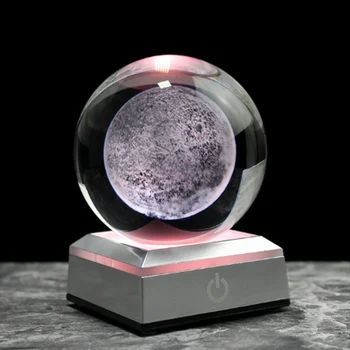 3D Hold Modell kristálygömb Csillagászat Ajándék Gömb Dekoratív Labdát Bolygók Üveg Labda Gömb Dekoratív Miniatűr Modellt Labda