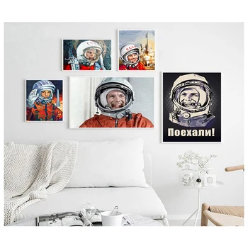 Hősei Jurij Gagarin Poszterek, Nyomatok, Fali Képek, Nappali Vintage Vászon Festmény Dekorációs Lakberendezés Quadro