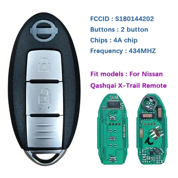 CN027053 Utángyártott Auto Távoli 2 Gombot a Távoli Qashqai X-Trail Kulcs Ellenőrzés 433MHZ AES Chip S180144202 S180144102