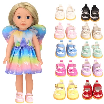 5cm mini íj bőr Játékok cipő a 14-es Amerikai baba kiegészítők Candy színek Lány ajándék