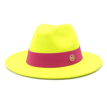 fedora kalap széles karimájú Jazz kalapok tavaszi gumiszalag kalapot a nők, mind a férfiak téli férfi sapka vörös-fekete gyapjú keménykalapos nagykereskedelmi