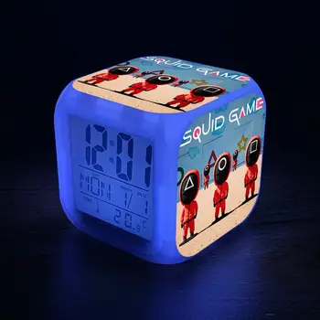 New2021 Tintahal Játék Ébresztőóra LED Színes színváltó Óra Diák Éjszakai Fény Ajándék Tér Óra Ébresztőóra Elnémítása