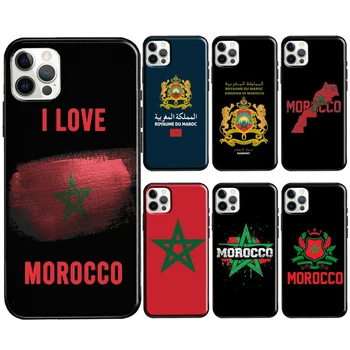 Maroc Marokkói Zászló, címer Telefon tok Apple iPhone 13 12 11 Pro Max mini SE 2020 X XR XS Max 7 8 Plusz Fedezze coque közelében