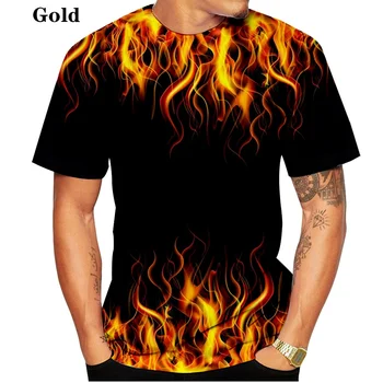 2021 férfiak nők Király Láng T-shirt 3d Nyomtatás Tűz, Láng Alkalmi Vicces Pulóver Unisex divat maximum