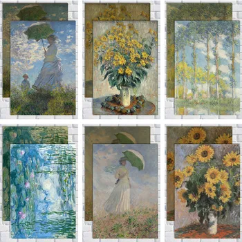 Claude Monet Klasszikus Benyomást Napkelte Nátronpapír Poszter Retro Dekoratív Festmények Haza Decoe Fali Matrica