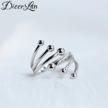 DIEERLAN 925 Sterling Ezüst Gyöngyök Gyűrűk Nőknek, Ajándék, Női Divat Punk Ékszerek Nyitva Retro Antik Gyűrű Anillos