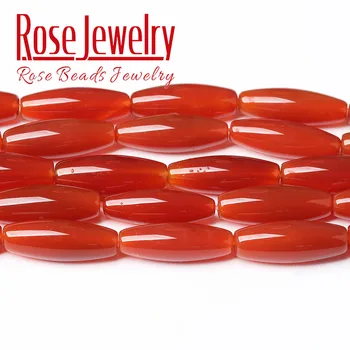 Természetes Vörös Agates Gyöngyök Ovális Rizs Alakú Kő Laza Gyöngy Ékszerek Készítése DIY Kézzel készített Karkötő, Nyaklánc Tartozékok 15
