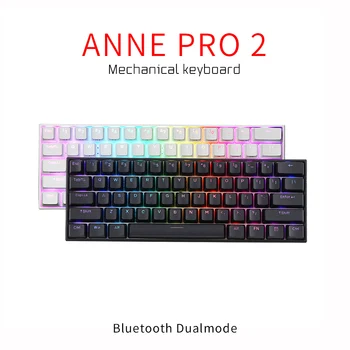 Anne Pro 2 Számítógép Billentyűzet Bluetooth 5.0 C-Típusú RGB 60% - os Mini Mechanikus Gaming-Billentyűzet Cseresznye Gateron Kailh Vörös-Barna Kapcsoló