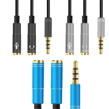 3,5 mm-es Mikrofon + Fejhallgató-Elosztó Audio Kábel, 3,5 mm-es Jack Aux kábel Kábel a Számítógép, Mikrofon, Mobil 3 Szín CE261