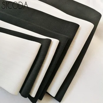 SICODA 5-25cm széles, fehér/fekete DIY varrással rugalmas szalagok Horgolt öv rugalmas gumiszalag Fűző övet, hogy
