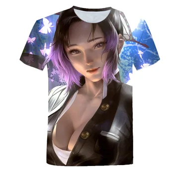 3D-s Nyomtatási Gyönyörű Lány Anime t-shirt Férfi 2021 Új Nyári Aranyos Rajzfilm Grafikus póló Rövid Ujjú kamaszruha