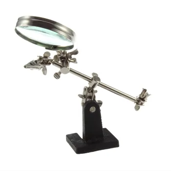 Harmadik Kéz Forrasztás Vas Állvány Segít Szorító Satu Klip Eszköz Nagyító Mini Mikroszkóp