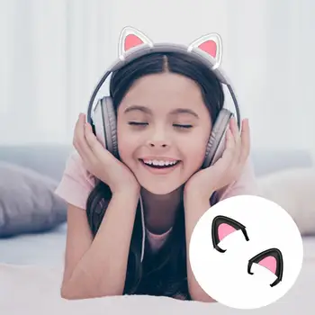 1 Pár Tartós Gaming Fejhallgató Szilikon Macska Fülét Cserélhető Kitty Fül karcálló BT Headset Tartozékok