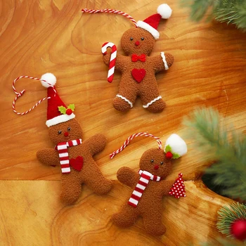 3Pcs Karácsonyi Dekoráció Gingerbread Man Babát, karácsonyfa Kis Lógó Darabok, Tartozékok Lóg lakberendezés