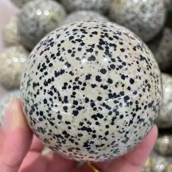 30-100 mm Természetes Dalmát Jasper Gömb Kristály Gömb Labdát Csakra Gyógyító Reiki Kőből Faragott 1db