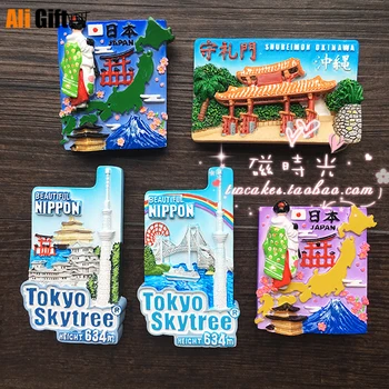 Japán Térkép Turizmus Táj Sky Tower Tokió Kimonó Hűtő Mágnes 3D Hűtő Mágnes Matrica Utazási Szuvenír Otthoni Dekoráció