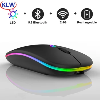 KLW Bluetooth Vezeték nélküli USB-n keresztül Tölthető RGB Egér BT5.A 2 Laptop, Számítógép PC Macbook Gaming Egér 2,4 GHz-es 1600DPI