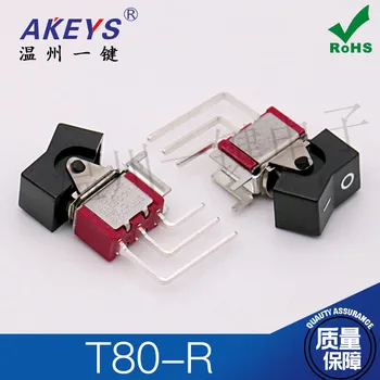 1DB T80-R háromlábú Két Sebességű Vízszintes Oldalon Plug Fix Power Gomb Gomb Kapcsoló Billenő Kar le 1-0