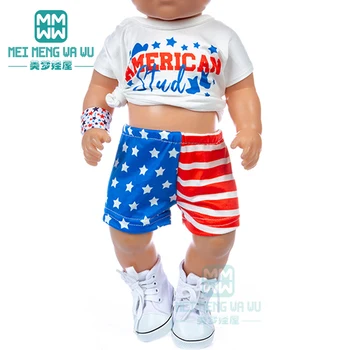 Baba Ruhák Szabadidő sport-öltöny 43 cm-es játék újszülött baba baba 18 Inch Amerikai baba A mi Generációnk