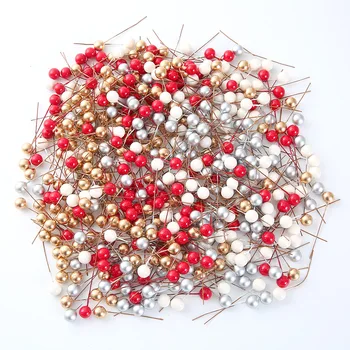 50Pcs Többszínű Mini, Műanyag Berry Mesterséges Virág Cseresznye Gyöngyházfényű Stamen Esküvői Torta Doboz Karácsonyi Gyöngy Díszítéssel