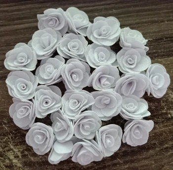 20Pieces/Zsák Fehér Rózsa, Kézzel készített 3,5 CM Szövet Rose Pamut Ronggyal Virág Kezét DIY Esküvői Csokor Anyag Lány Haj Tartozékok