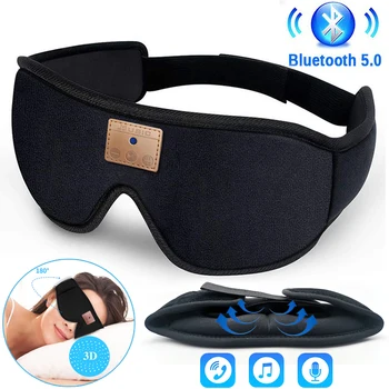 2021 Vezeték nélküli 5.0 Fejhallgató Alszik Szem Maszk Bluetooth Fülhallgató Fejpánt 3D Aludni Maszk Zenét Fülhallgató, Mobil Telefon