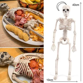 40cm Halloween Csontváz Műanyag Emberi Csontváz Anatómiai Modell Csontváz a Halloween Party Kísértetjárta Ház Dekorációs Kellékek Játékok